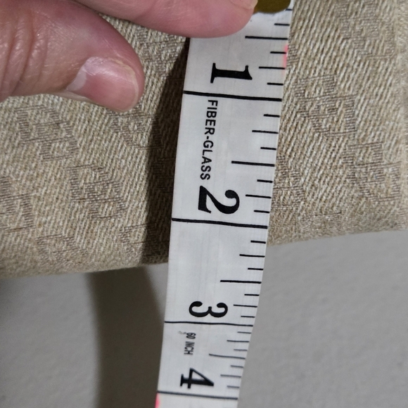 Dooney and Borke Mini Canvas Beige Monogram Leather Pull Pouch - Picture 4 of 12